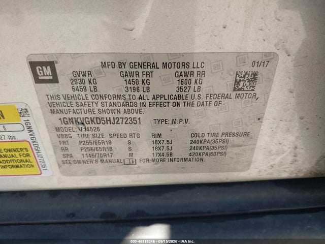 2017 CHEVROLET TRAVERSE 1LT 9