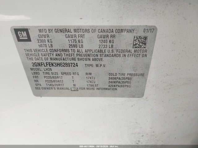 2017 CHEVROLET EQUINOX LT 9
