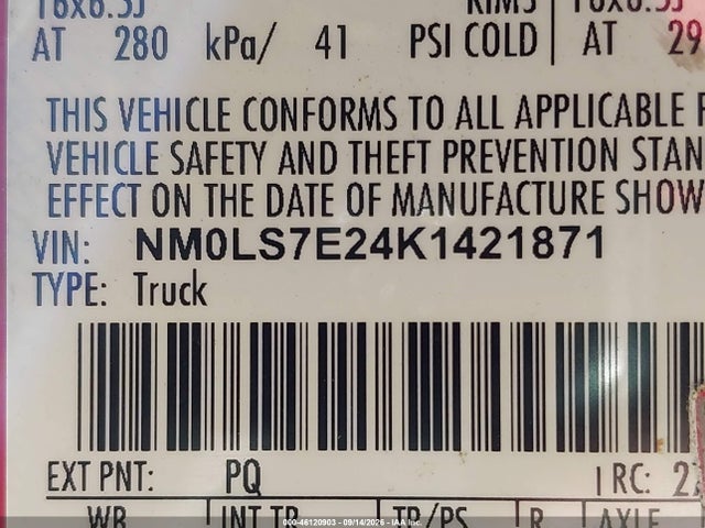 2019 FORD TRANSIT CONNECT XL 9