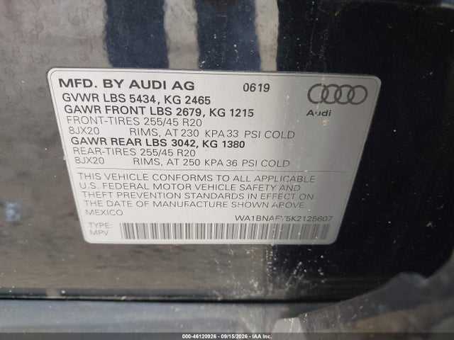 2019 AUDI Q5 45 PREMIUM 9