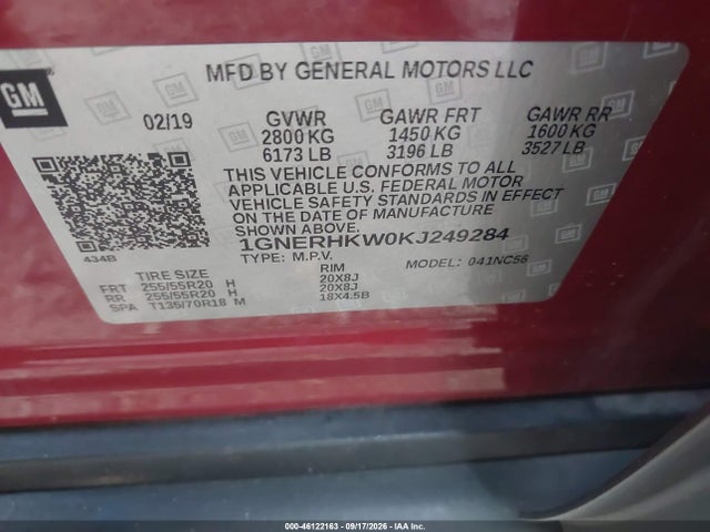 2019 CHEVROLET TRAVERSE 3LT 9