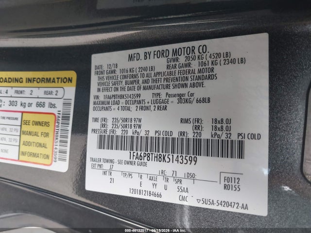 2019 FORD MUSTANG ECOBOOST 9