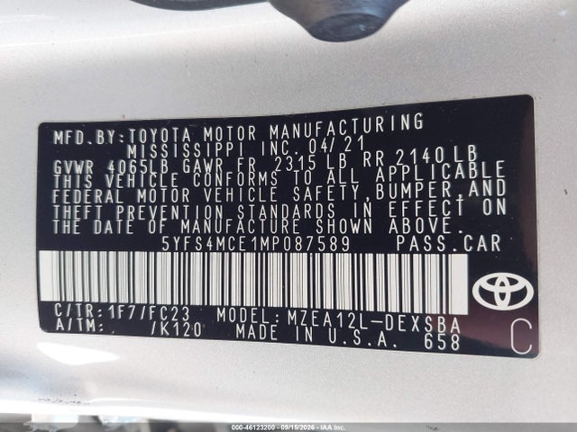 2021 TOYOTA COROLLA SE 9
