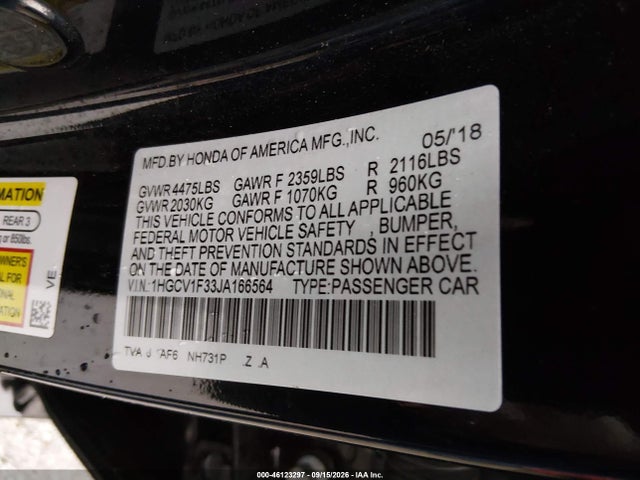 2018 HONDA ACCORD SPORT 9