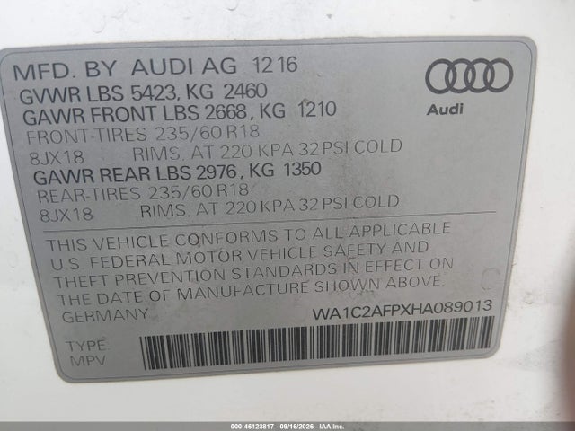 2017 AUDI Q5 2.0T PREMIUM 9