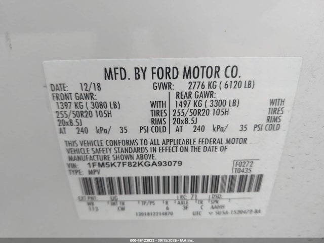 2019 FORD EXPLORER LIMITED 9