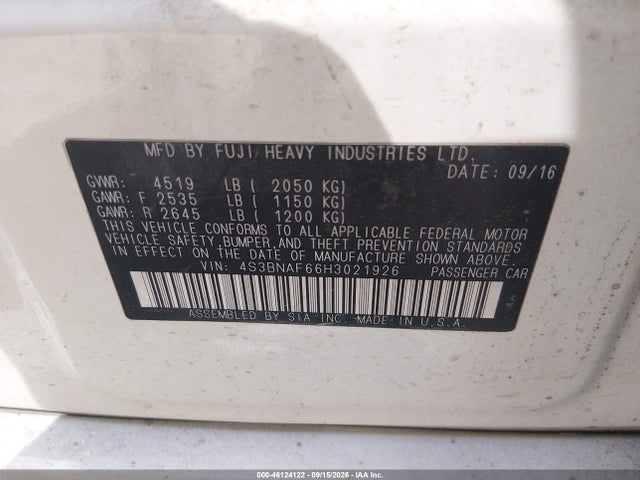 2017 SUBARU LEGACY 2.5I PREMIUM 9