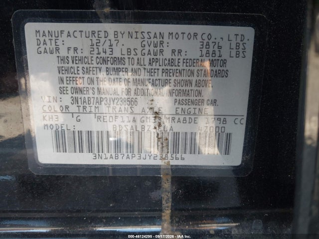 2018 NISSAN SENTRA S 9