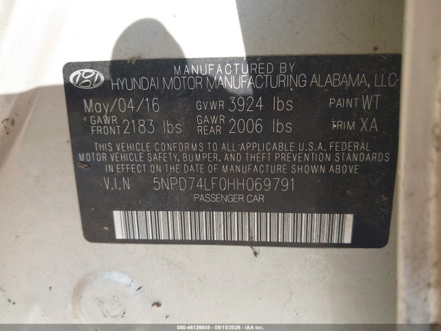 2017 HYUNDAI ELANTRA SE 9