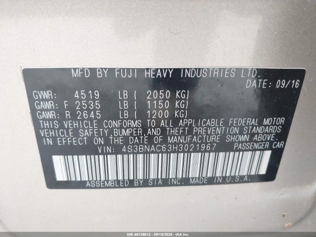 2017 SUBARU LEGACY 2.5I PREMIUM 9