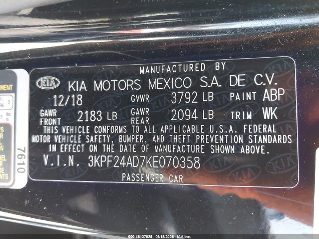 2019 KIA FORTE LXS 9