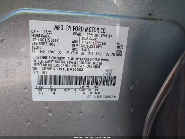 2020 FORD EDGE SEL 9