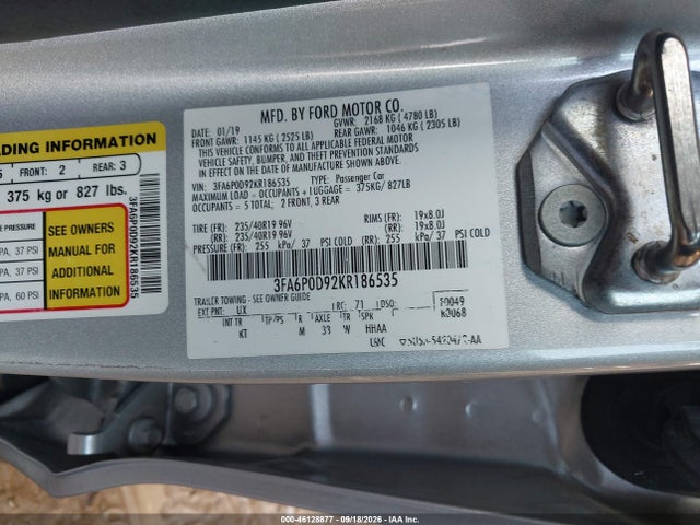 2019 FORD FUSION TITANIUM 9