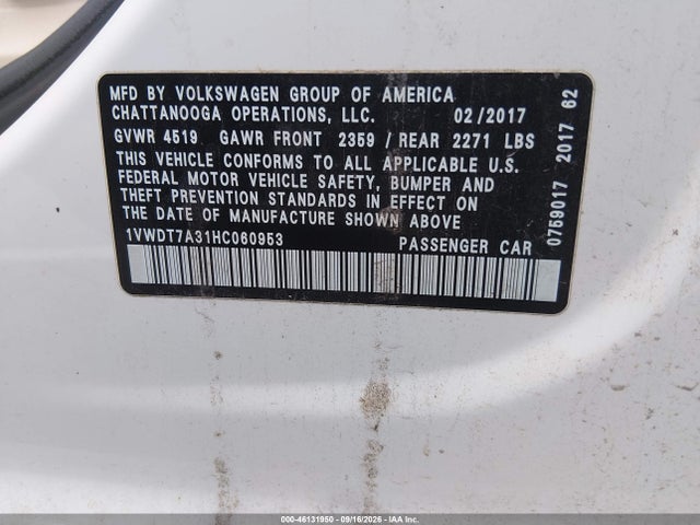 2017 VOLKSWAGEN PASSAT 1.8T R-LINE 9
