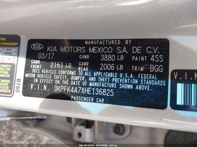 2017 KIA FORTE LX 9