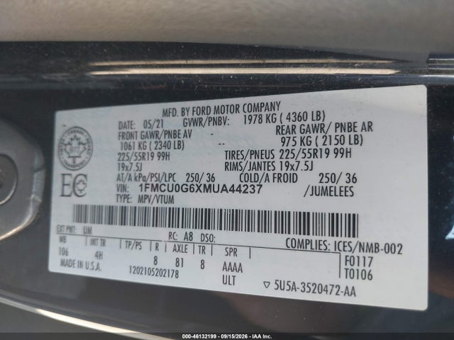 2021 FORD ESCAPE SE 9