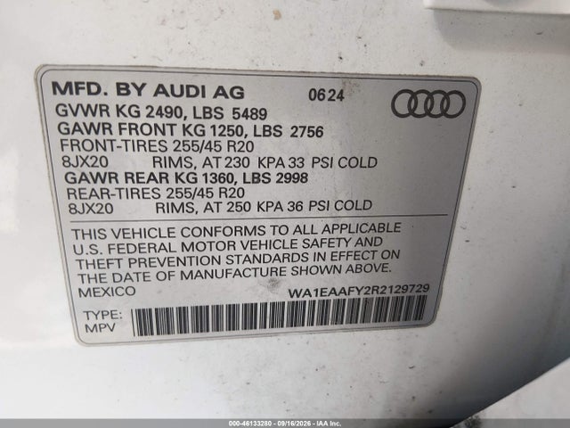 2024 AUDI Q5 PREMIUM PLUS 45 TFSI S LINE QUATTRO 9