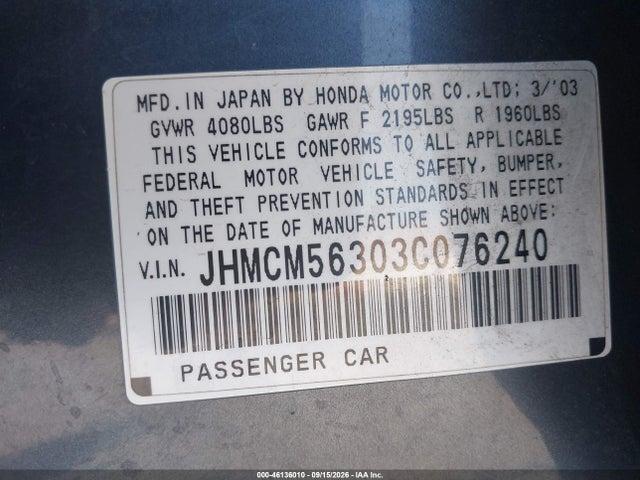 2003 Honda ACCORD 2.4 LX 照片 9