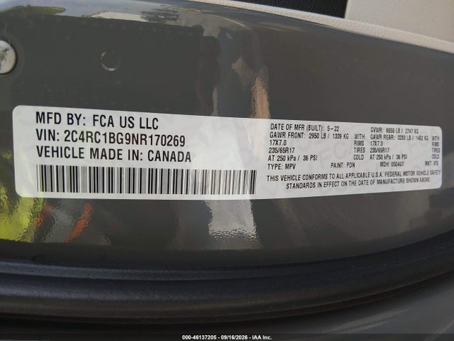 2022 CHRYSLER PACIFICA TOURING L 9