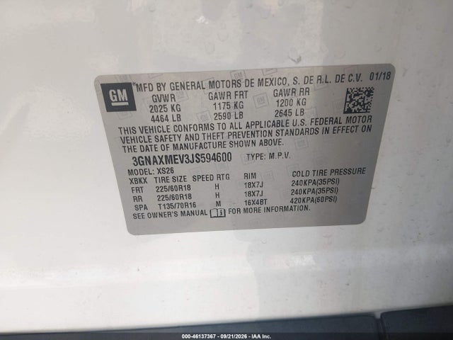 2018 CHEVROLET EQUINOX PREMIER 9