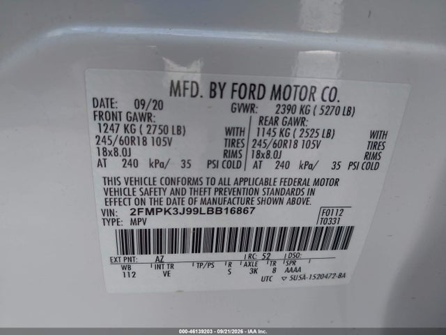 2020 FORD EDGE SEL 9
