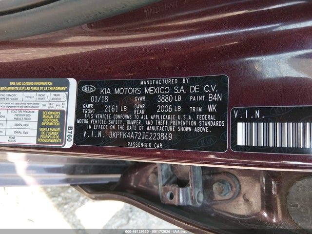 2018 KIA FORTE LX 9