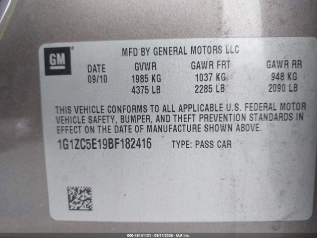 2011 Chevrolet MALIBU 1LT — фото 9