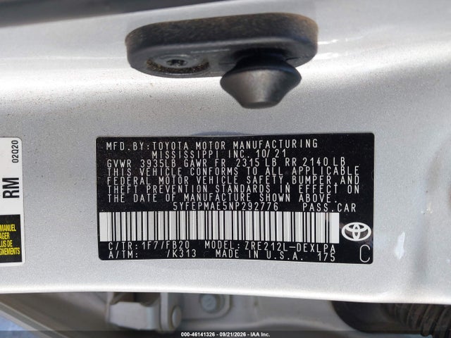 2022 TOYOTA COROLLA LE 9