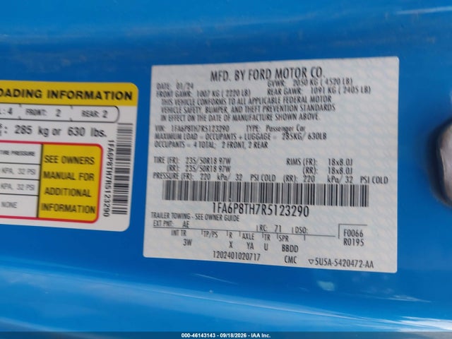 2024 FORD MUSTANG ECOBOOST PREMIUM FASTBACK 9