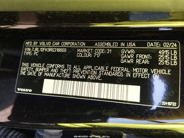 2024 VOLVO S60 B5 CORE DARK THEME 9