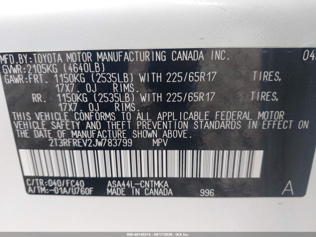 2018 TOYOTA RAV4 XLE 9