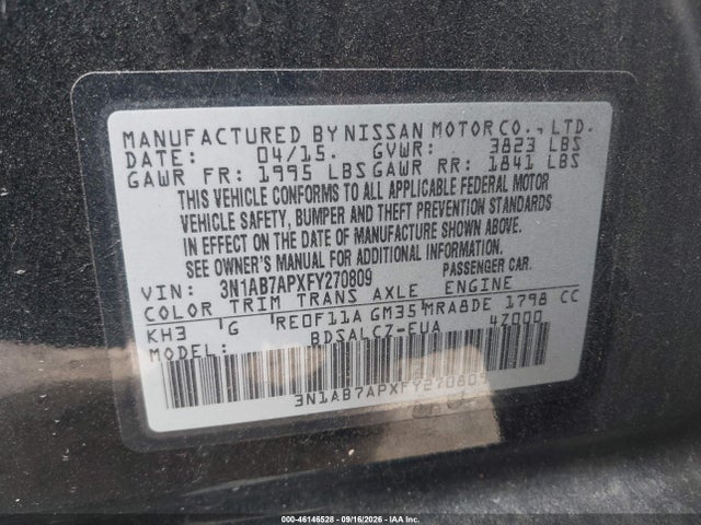 2015 Nissan SENTRA S 照片 9