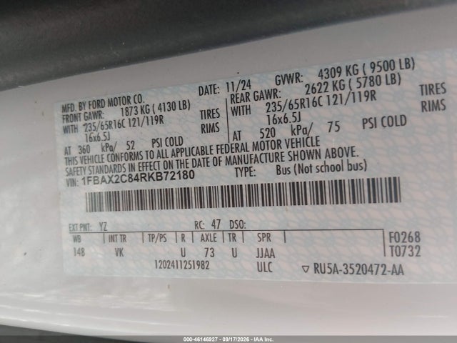 2024 FORD TRANSIT-350 PASSENGER VAN XL 9