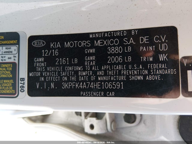 2017 KIA FORTE LX 9