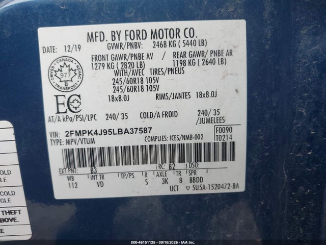 2020 FORD EDGE SEL 9