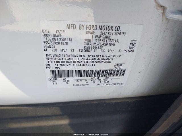 2020 FORD EXPLORER LIMITED 9