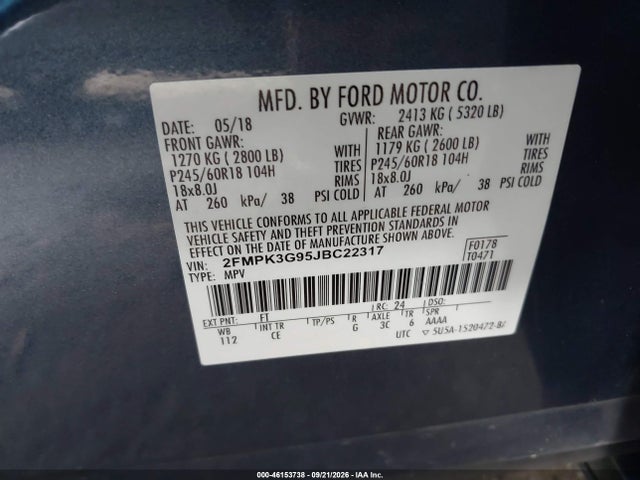 2018 FORD EDGE SE 9