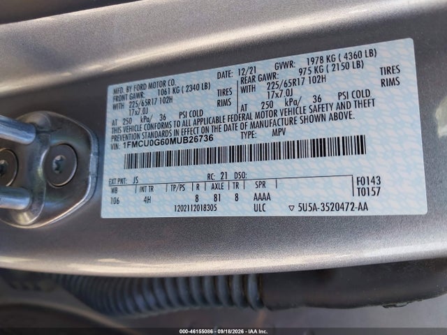 2021 FORD ESCAPE SE 9