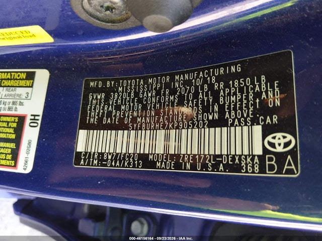 2019 TOYOTA COROLLA SE 9