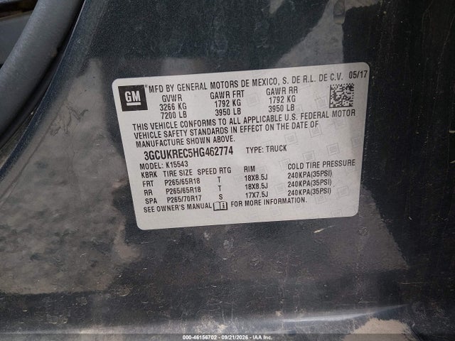 2017 CHEVROLET SILVERADO 1500 2LT 9