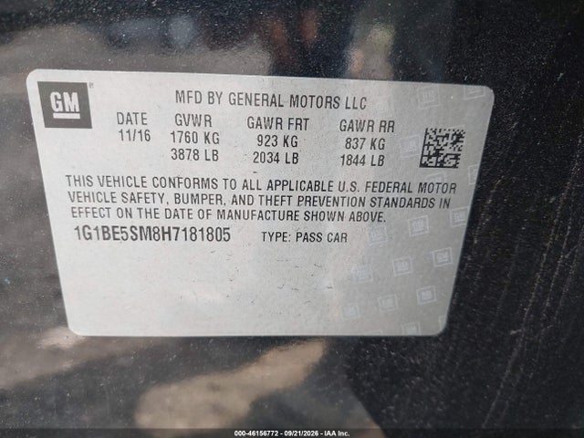2017 CHEVROLET CRUZE LT AUTO 9