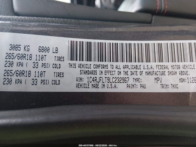 2020 JEEP GRAND CHEROKEE TRAILHAWK 4X4 9