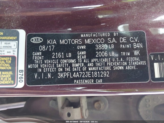 2018 KIA FORTE LX 9