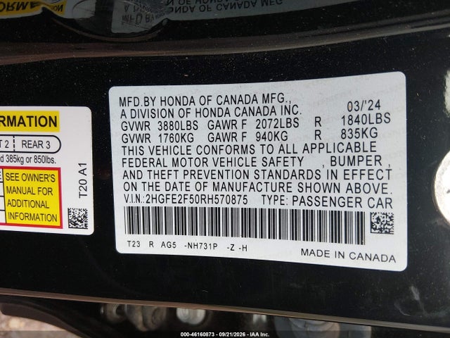 2024 HONDA CIVIC SPORT 9