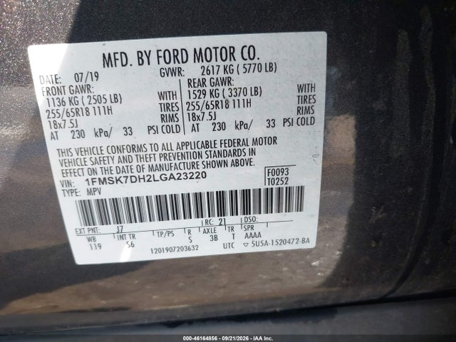 2020 FORD EXPLORER XLT 9