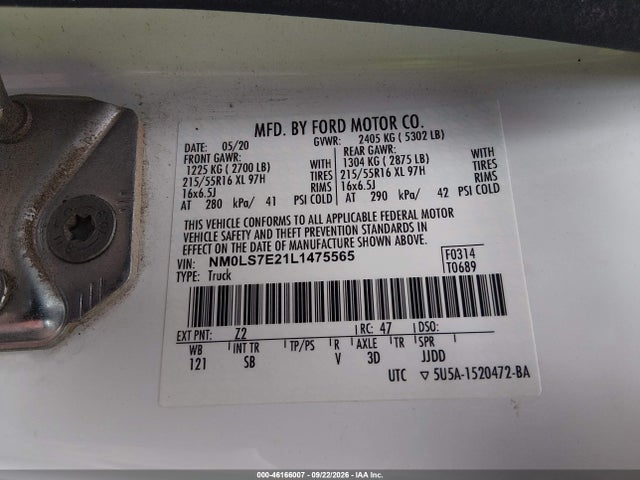 2020 FORD TRANSIT CONNECT XL 9
