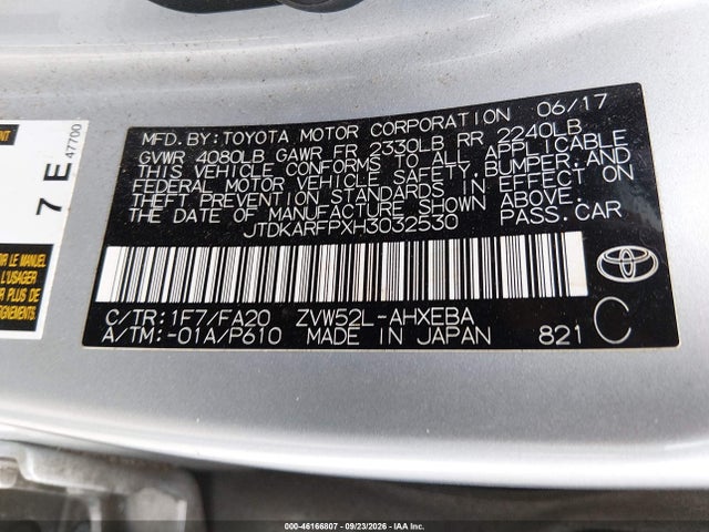 2017 TOYOTA PRIUS PRIME PLUS 9