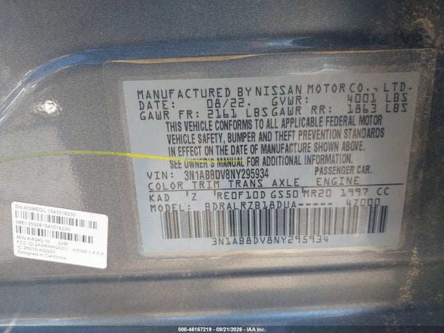 2022 NISSAN SENTRA SR XTRONIC CVT 9