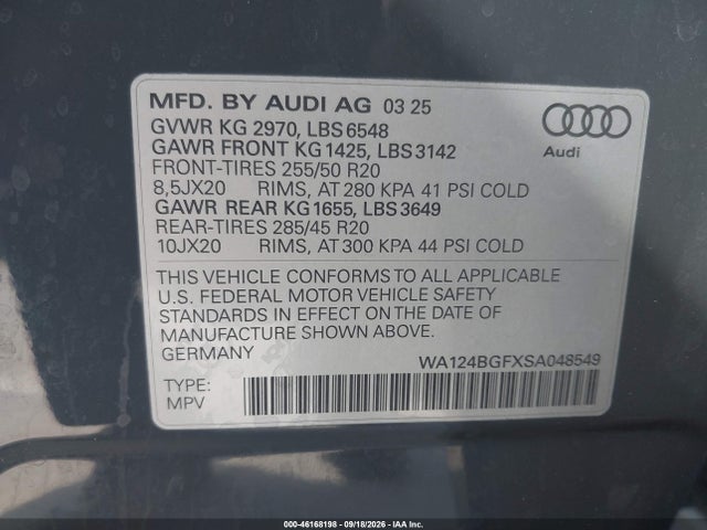 2025 AUDI Q6 E-TRON PREMIUM PLUS QUATTRO 9