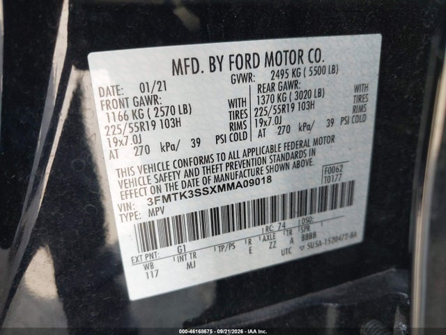 2021 FORD MUSTANG MACH-E PREMIUM 9